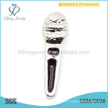 Hign quality zinc alloy microphone logo charm for floating locket